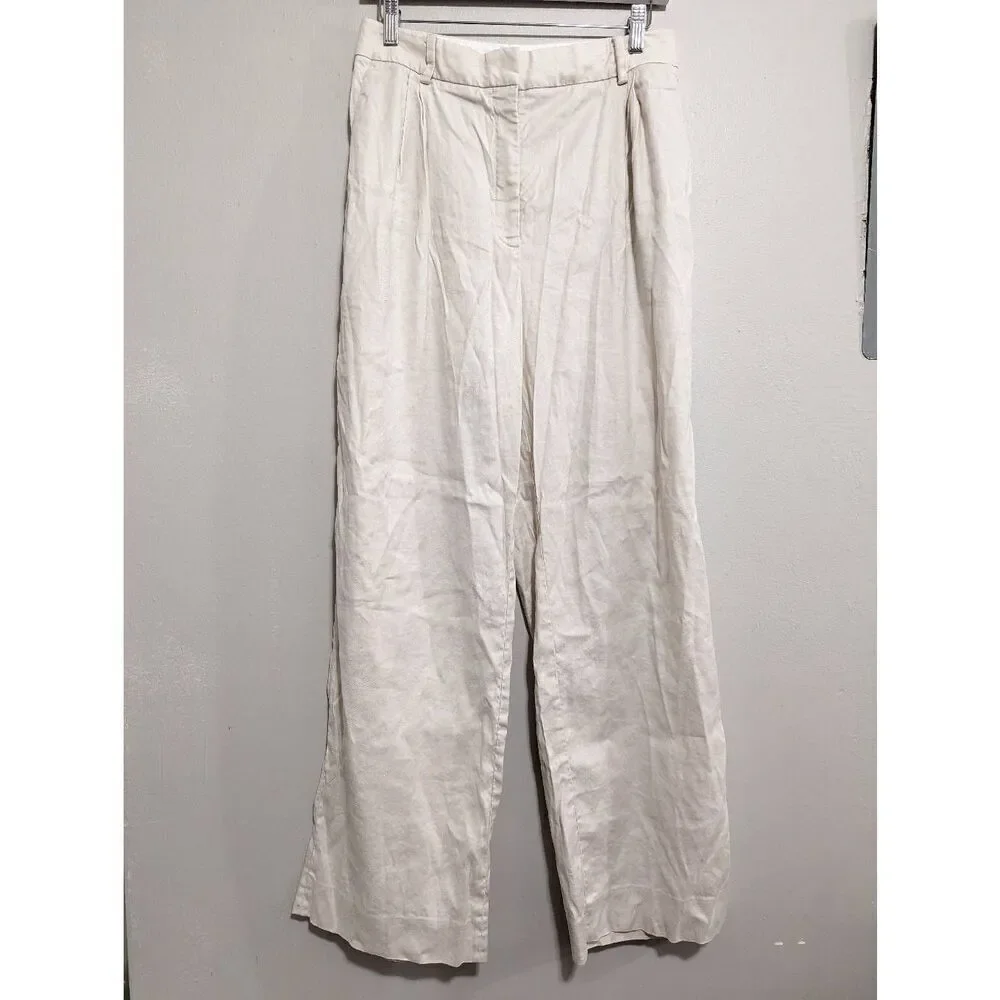 Aritzia babaton sadiki linen blend pants size 12
